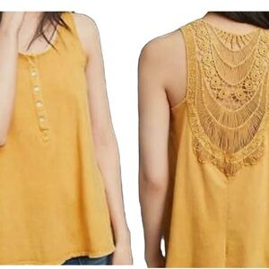 Anthropologie Eri + Ali Chantal Crotchet Back Tank Top